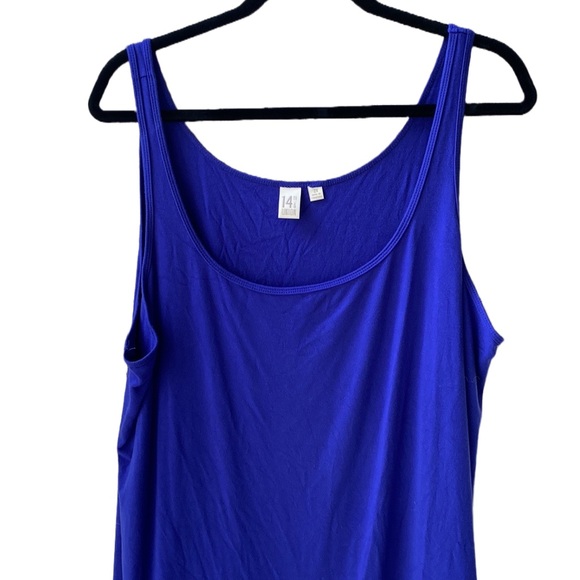 💙 14th & Union Bright Blue Stretch Knit Tank Top, Plus-Size 2X - Picture 4 of 10